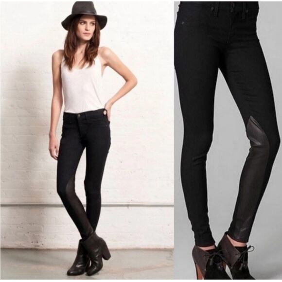 Rag Bone Jeans Womens 26 Jodhpur Leather Inset Skinny Riding Breeches Equestrian - Picture 1 of 11